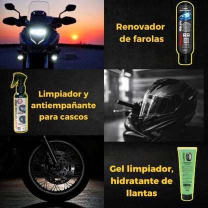 Combo para motos  3 productos (Farolas + Ruedas + Casco)