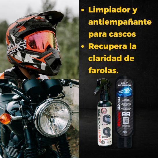 Kit Magic Wash para Motorizados | Iluminación nítida y visor limpio